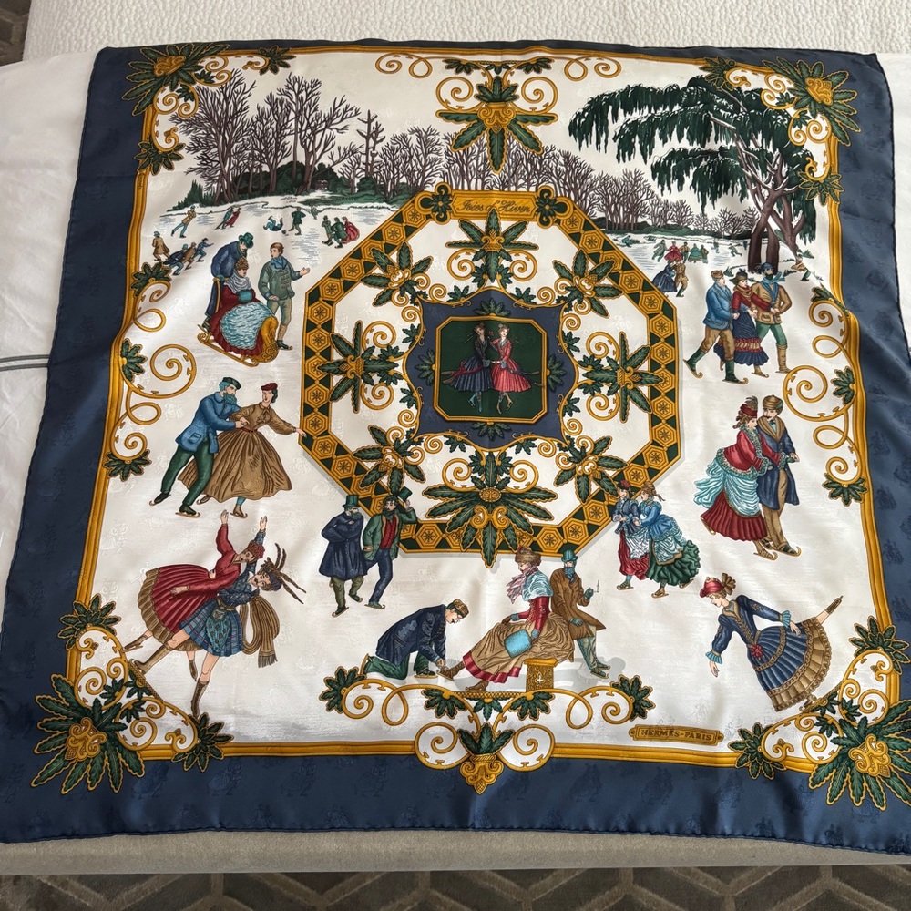 Hermes Joies d’Hiver Silk Jacquard Scarf in Box